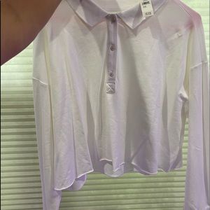 Aerie cropped white long sleeve